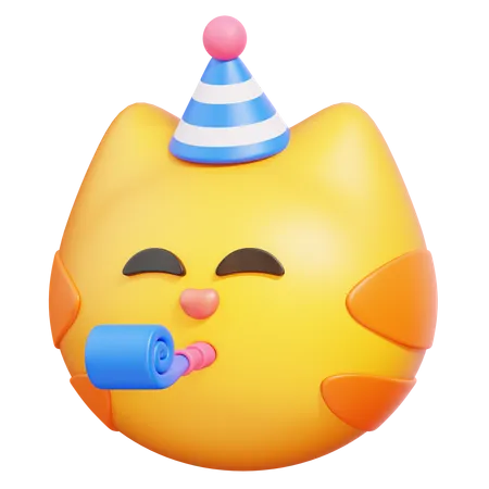 Emoji de gato de fiesta  3D Icon