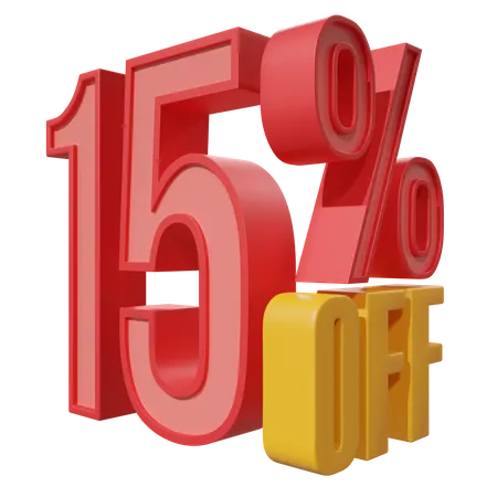 Fifteen Percent Off  3D Icon