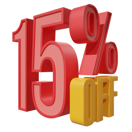Fifteen Percent Off  3D Icon