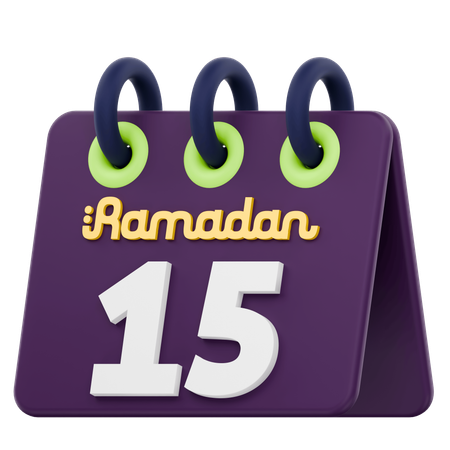 Fifteenth Day Of Ramadan Calendar Ramadan Celebration  3D Icon