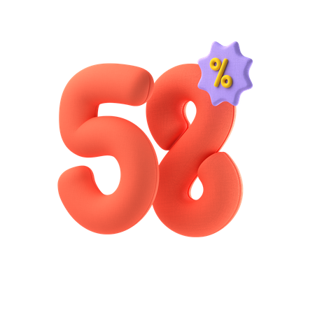 Fifty Eight Percent Discount  3D Icon