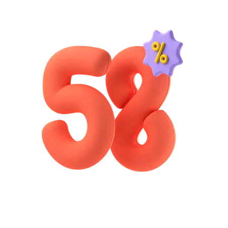 Fifty Eight Percent Discount  3D Icon