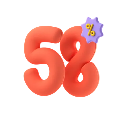 Fifty Eight Percent Discount 3D Icon
