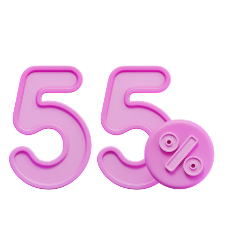 Fifty Five Percent  3D Icon