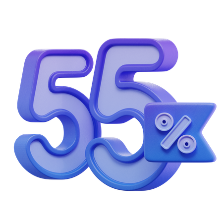 Fifty Five Percent  3D Icon