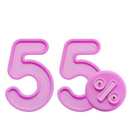 Fifty Five Percent  3D Icon