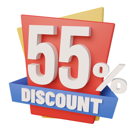 Fifty Five Percent Discount  3D Icon