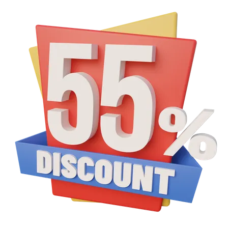 Fifty Five Percent Discount  3D Icon