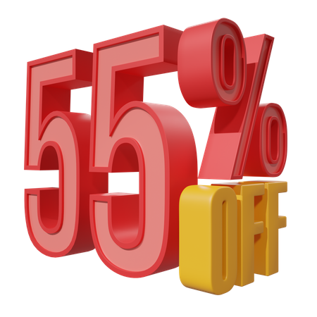 Fifty Five Percent Off  3D Icon