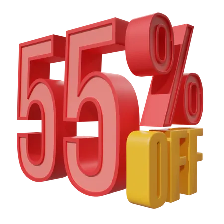 Fifty Five Percent Off  3D Icon