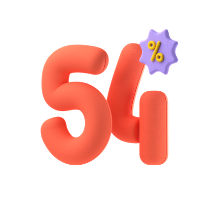 Fifty Four Percent Discount  3D Icon