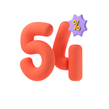 Fifty Four Percent Discount  3D Icon