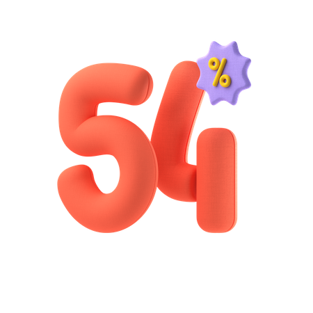 Fifty Four Percent Discount 3D Icon
