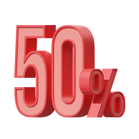 Fifty Percent  3D Icon