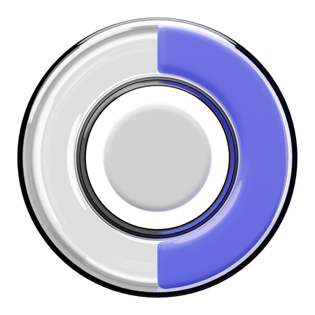 Fifty Percent Chart  3D Icon