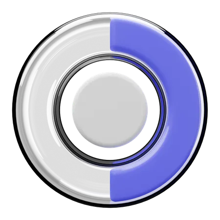 Fifty Percent Chart  3D Icon