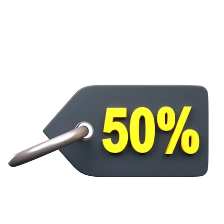 Fifty Percent Discount  3D Icon