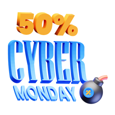 Fifty Percent Discount  3D Icon