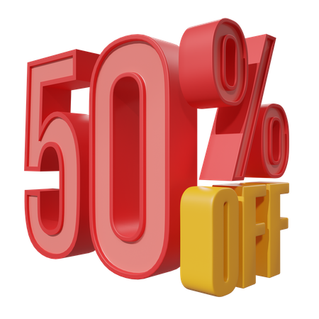 Fifty Percent Off  3D Icon