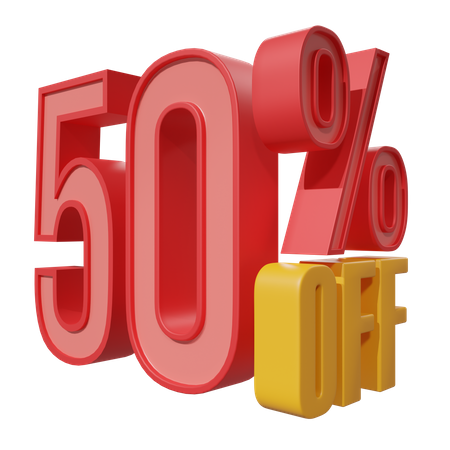 Fifty Percent Off  3D Icon