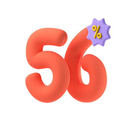 Fifty Six Percent Discount  3D Icon