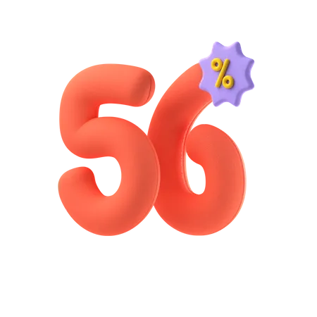 Fifty Six Percent Discount  3D Icon