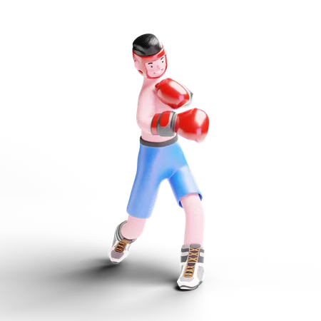 Fighter doing practice for match  3D Illustration