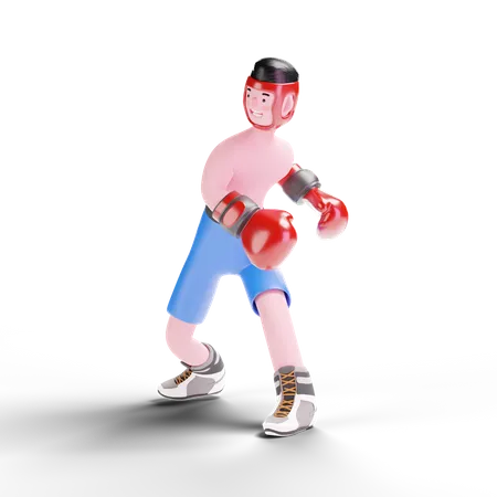 Fighter doing training  3D Illustration