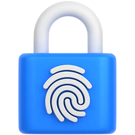 3 D Icon Of Fingerprint Lock 3D Icon