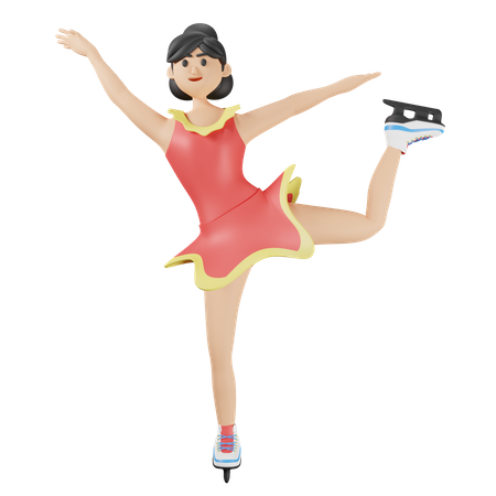 Figure Skating  3D Illustration