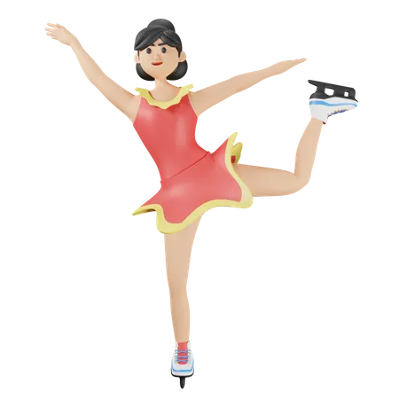 Figure Skating  3D Illustration