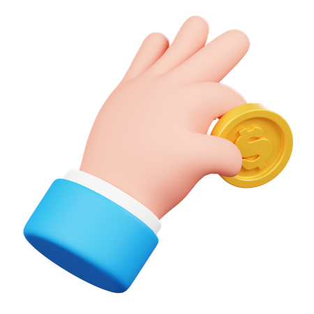 Gesto de la mano de fijar moneda  3D Icon