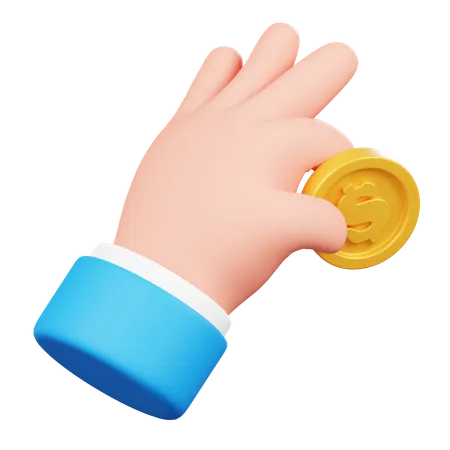 Gesto de la mano de fijar moneda  3D Icon