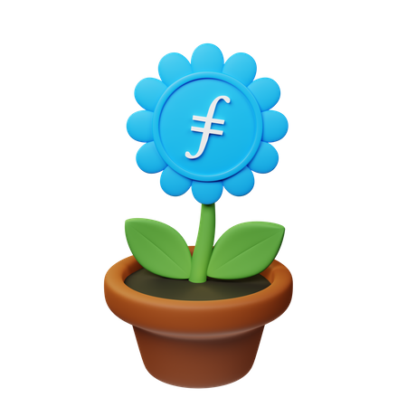 Fil Crypto Plant Pot  3D Icon