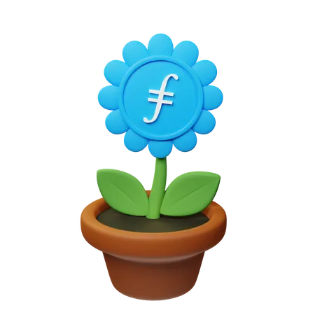Fil Crypto Plant Pot  3D Icon