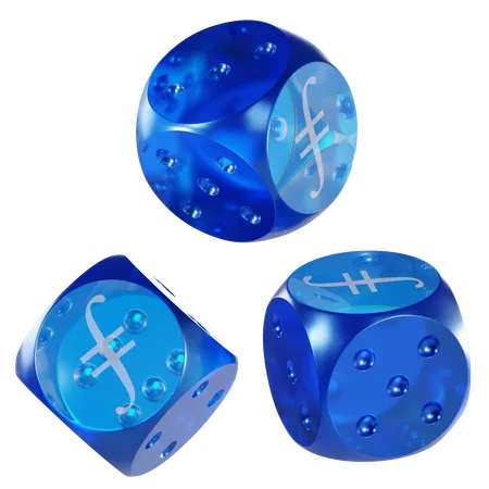 Fil Glass Dice Crypto  3D Icon