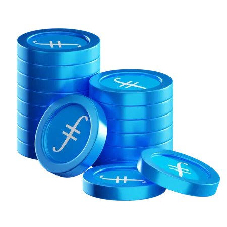 Pilas de monedas fil  3D Icon