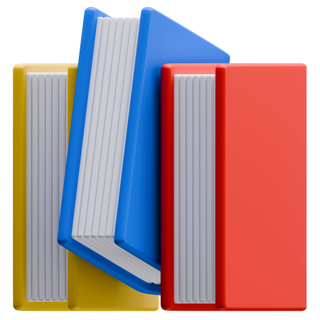 Fila de libros  3D Icon