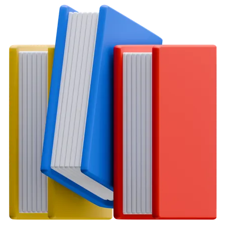 Fila de libros  3D Icon