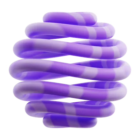 Forme abstraite violet dégradé filaire  3D Icon