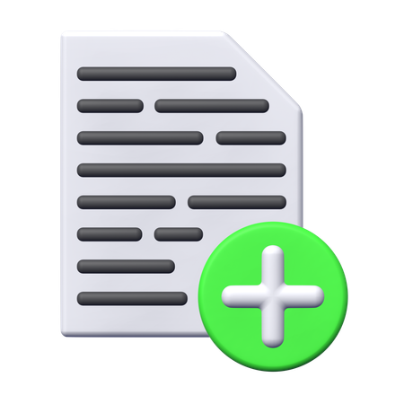 File Add  3D Icon