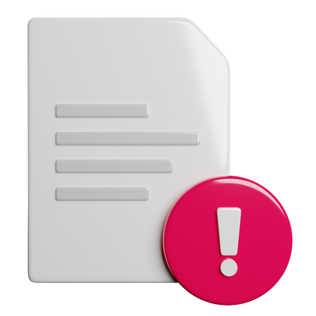 File Alert  3D Icon