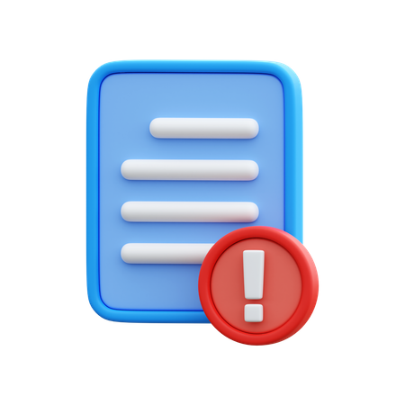 File Alert  3D Icon