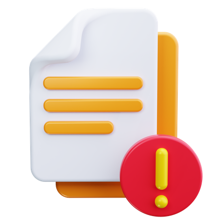 File Alert  3D Icon