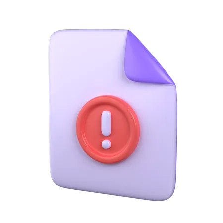 File Alert  3D Icon