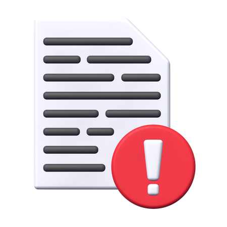 File Alert  3D Icon
