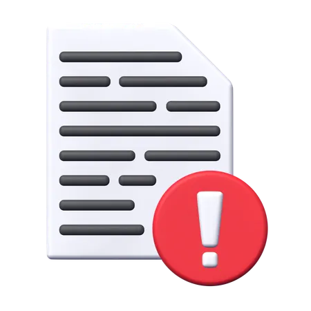 File Alert  3D Icon