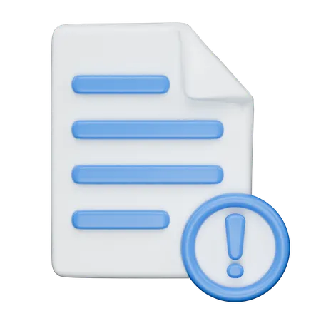 File Alert Error  3D Icon