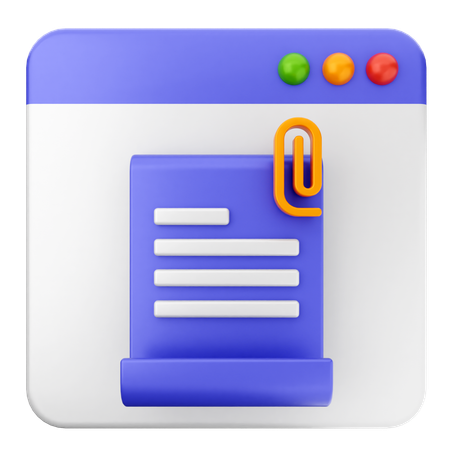 ファイル添付ウェブサイト  3D Icon