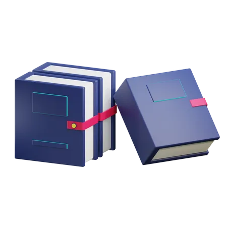 3 D Render Illustration Of Three Books With Transparent Background 3D Icon